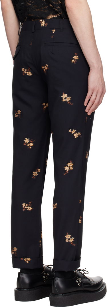 Штани Comme des Garçons Comme des Garçons Homme Plus Floral Embroidered Cropped Trousers чорний | PO-P013-051, 2