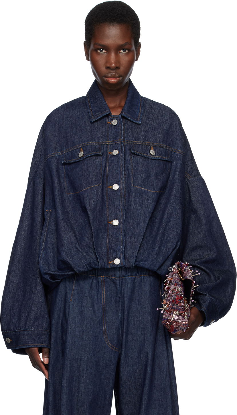 Комбінезон Dries Van Noten Dries Van Noten Oversized Denim Jacket Синій | 251-010515-1552