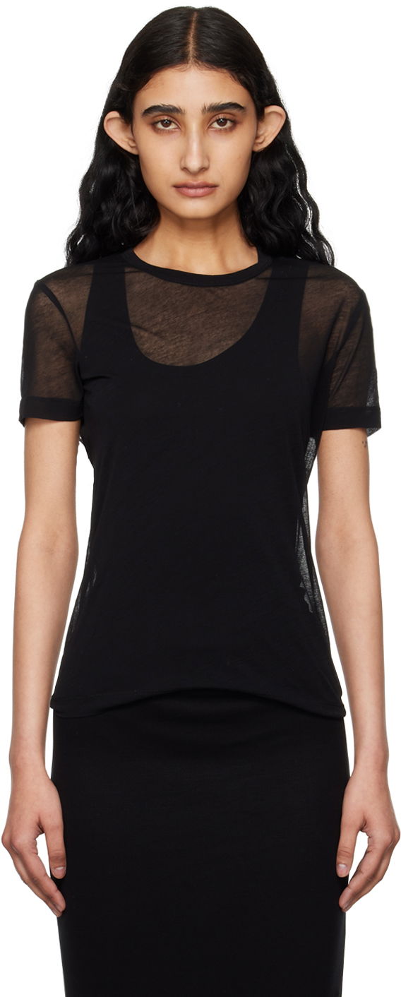 Футболка Helmut Lang Helmut Lang Sheer T-Shirt чорний | O04HW516