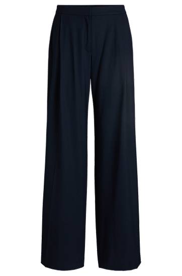 Штани BOSS Regular-Fit Pleated Trousers темно-синій | 50530103