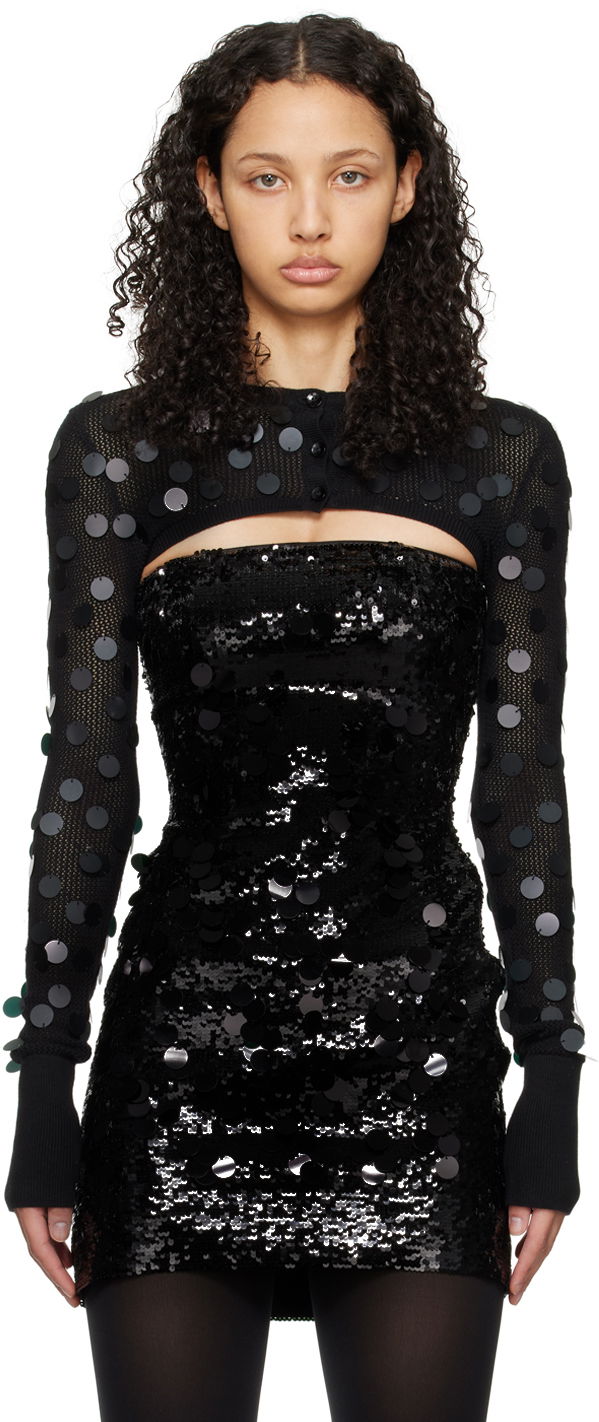плаття GUIZIO Guizio Paillette Micro Bolero Cardigan чорний | R24611S003