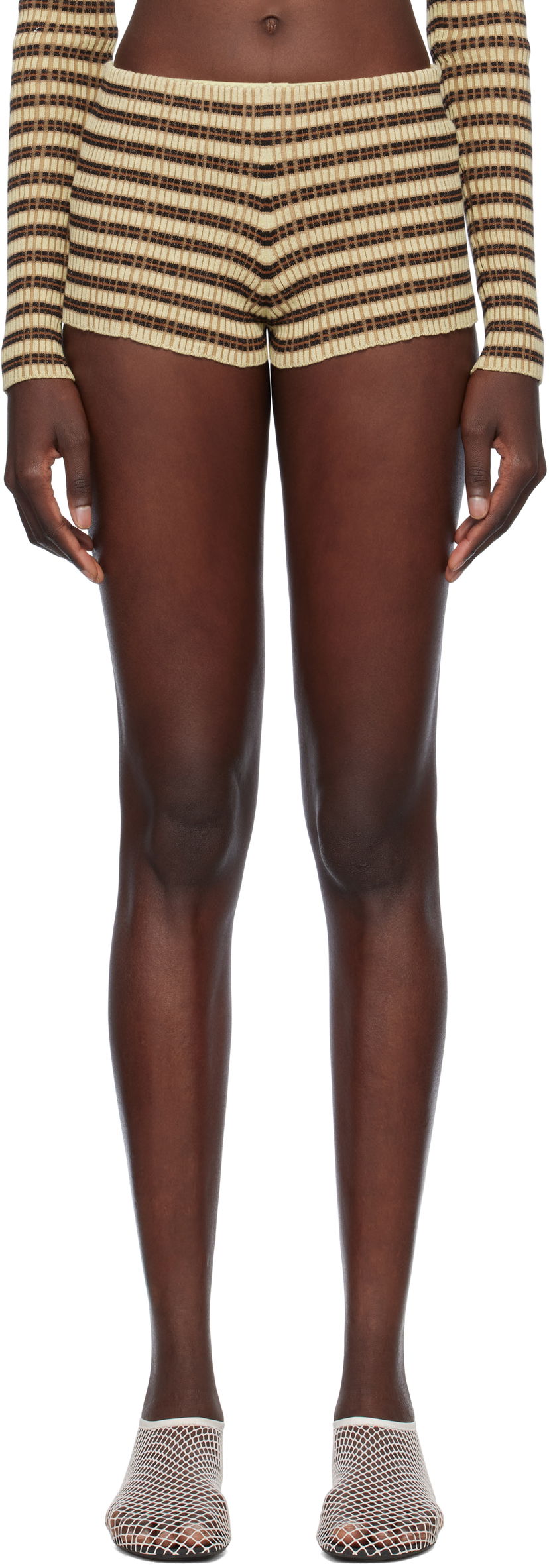Шорти Nanushka Nanushka Ferra Knit Shorts Жовтий | NW25SSST24950