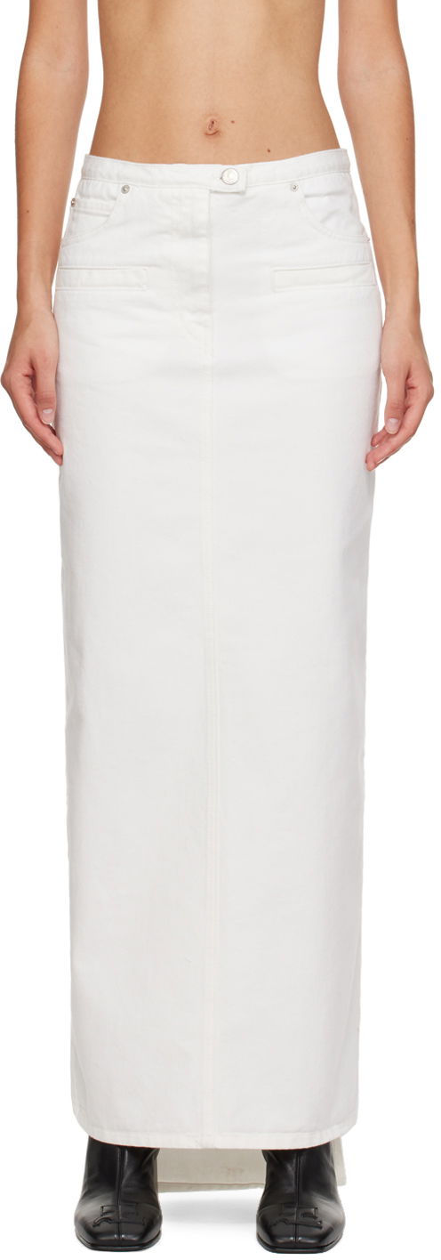 Спідниця Courrèges Courrèges Seven-Pocket Denim Maxi Skirt білий | 423DJU124DE0025