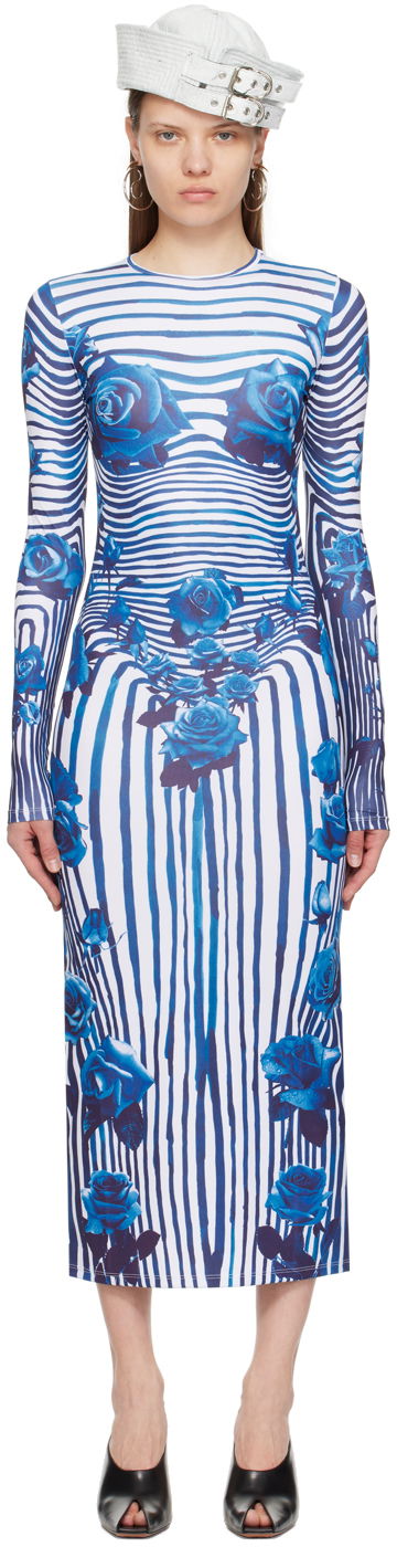 плаття Jean Paul Gaultier Flower Morphing Maxi Dress Синій | 24/25-F-RO166-J551-015951