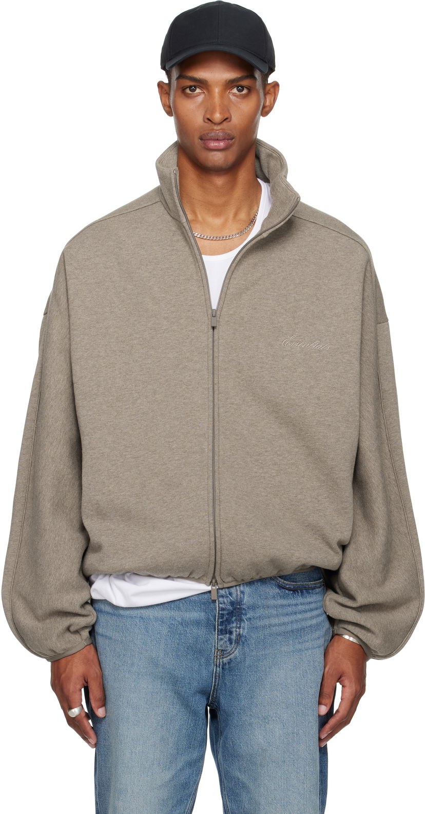 Куртка Fear of God Fear of God ESSENTIALS Modern Fit Fleece Track Jacket Сірий | 202SP256893F