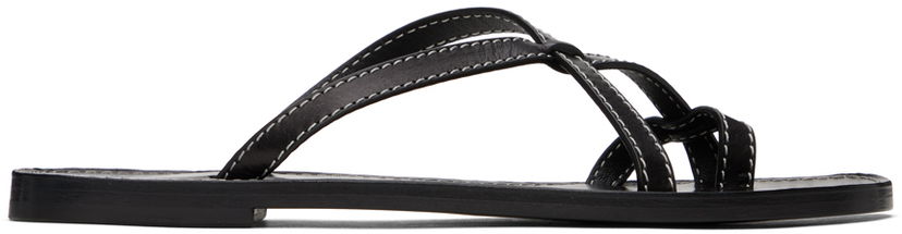 Аксесуари The Row The Row Link Leather Sandals чорний | F1455-SBF10