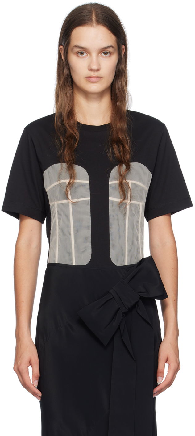 плаття Simone Rocha Simone Rocha Paneled Bust T-Shirt чорний | 5290 0553
