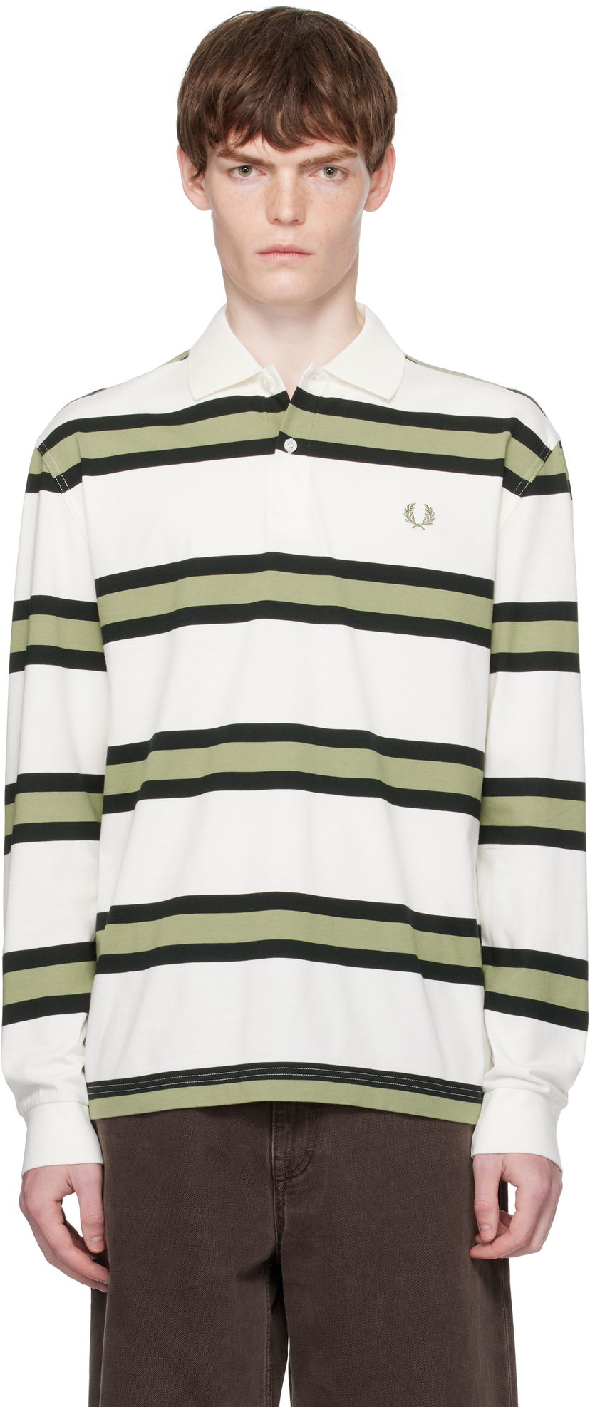 Сорочка поло Fred Perry Fred Perry Striped Jersey Polo білий | M9849