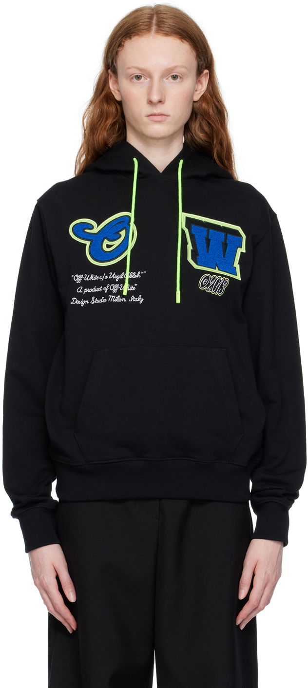 Світшоти Off-White Varsity Hammer Hoodie чорний | OMBB097S23FLE0091069