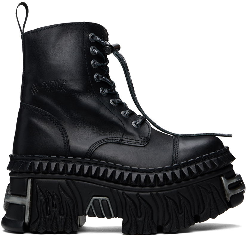 Кросівки та взуття VETEMENTS VETEMENTS New Rock Edition Combat Boots чорний | UE64BO220B