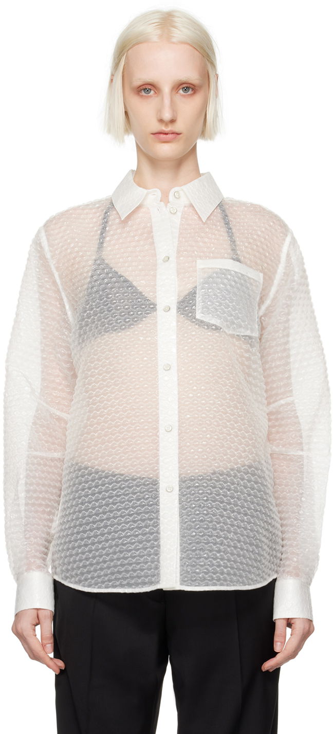 Сорочка Helmut Lang Bubblewrap Button-Down Shirt білий | O06HW506
