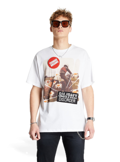 Футболка RAF SIMONS Big Fit T-Shirt Solitary Disorder білий | 211-M120-19001-0010