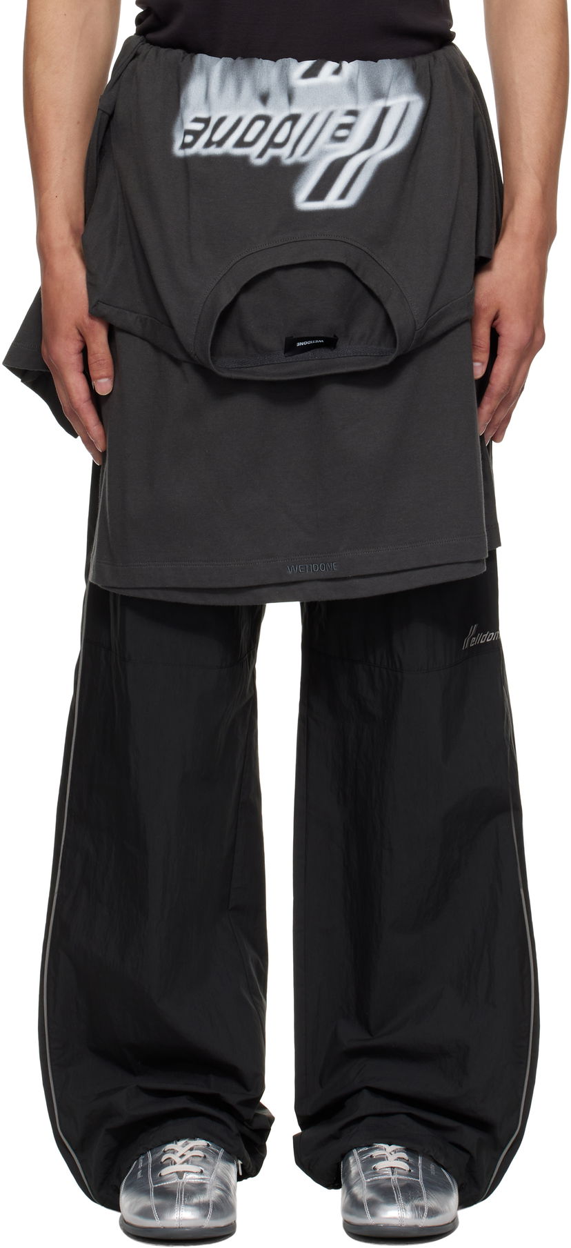 Штани We11done We11done Layered Track Pants чорний | WD-PT2-25-250-U-BK
