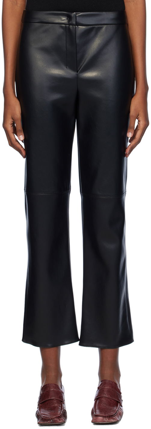 Штани Max Mara Max Mara Sublime Faux-Leather Cropped Flare Trousers чорний | 2419781011600 MM13037