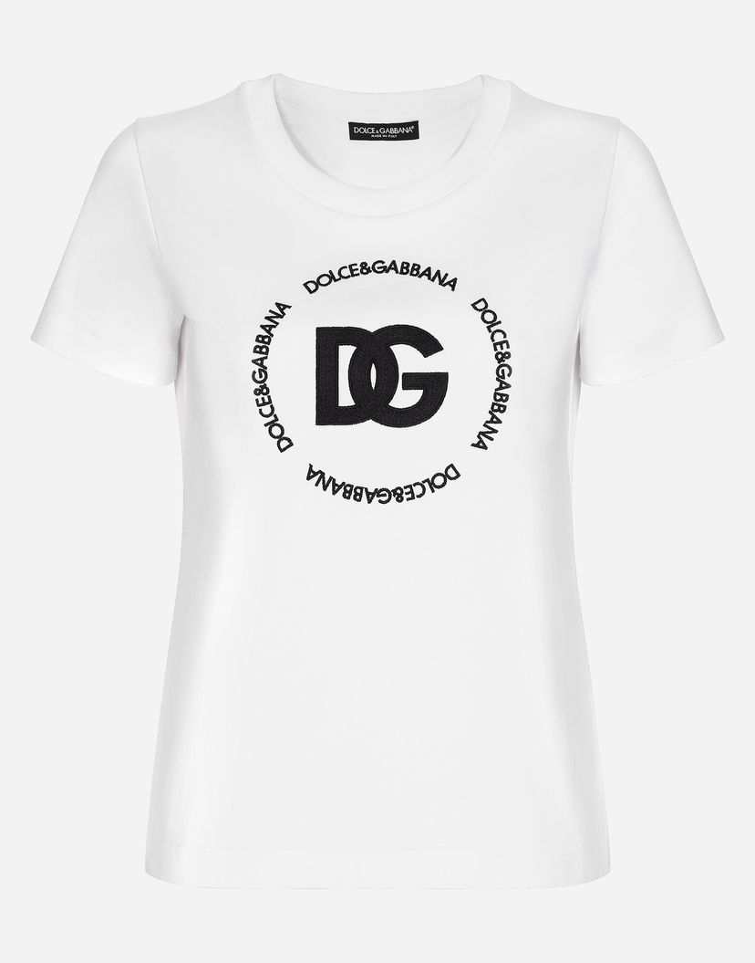 Футболка Dolce & Gabbana Tshirt Manica Corta білий | F8T00ZHU7H8W0800