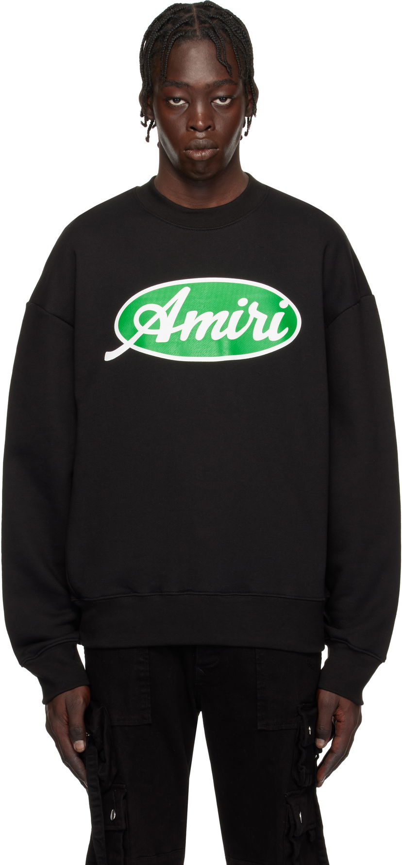 Світшоти AMIRI Oval Logo Oversized Sweatshirt чорний | AMJYCW1052