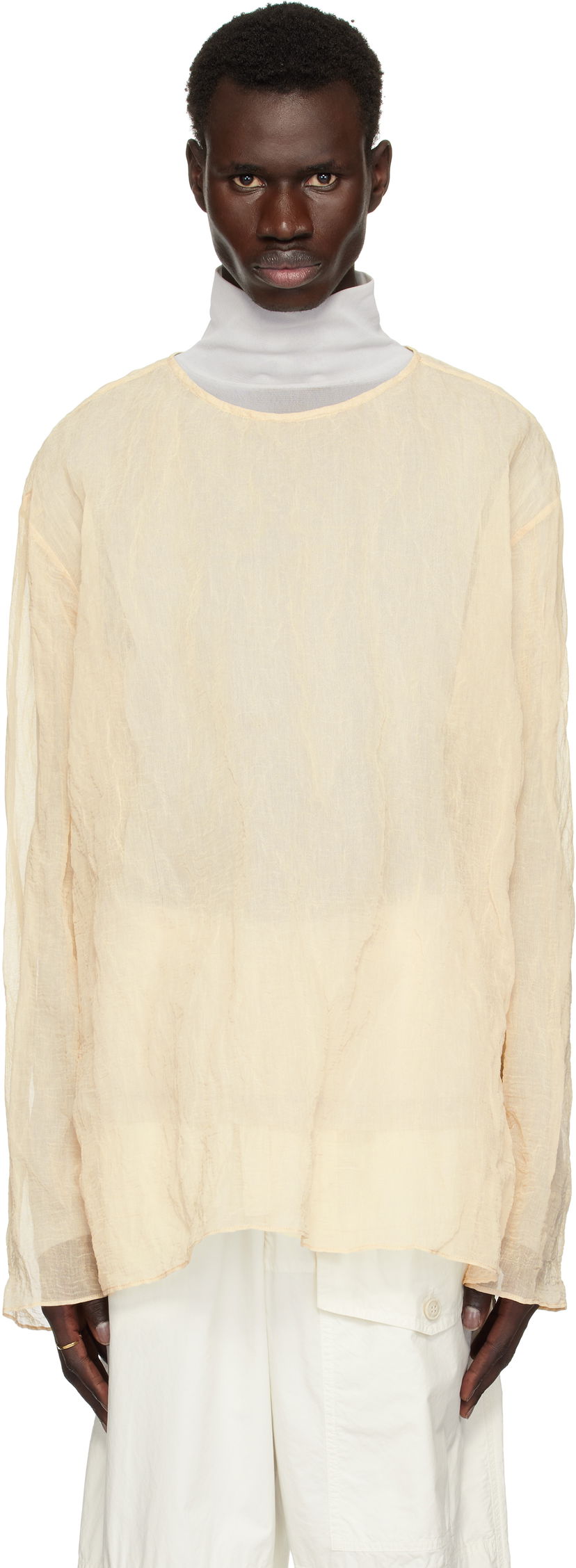 Cветр Dries Van Noten Dries Van Noten Long Sleeve Top бежевий | 251-020740-1265