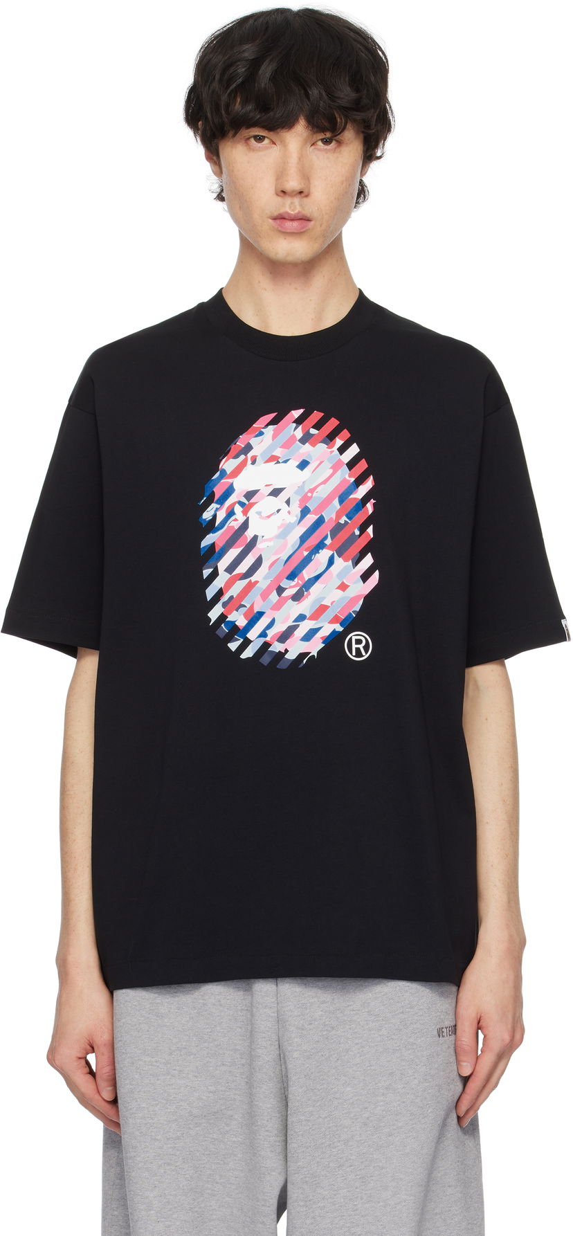 Футболка BAPE Camo Illusion Ape Head Relaxed Fit T-shirt чорний | 001TEK801344M