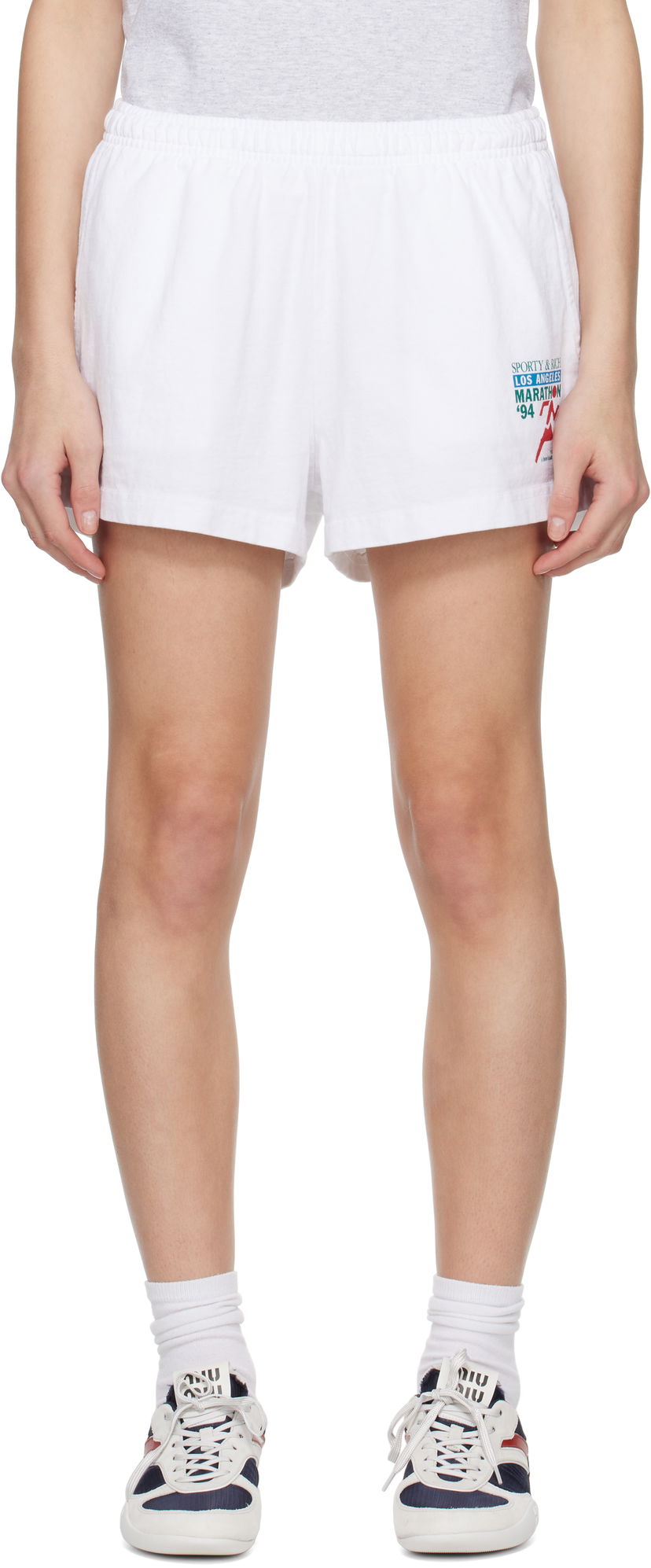 Шорти Sporty & Rich Sporty & Rich 'LA Marathon' Disco Shorts білий | SH037622171WH01