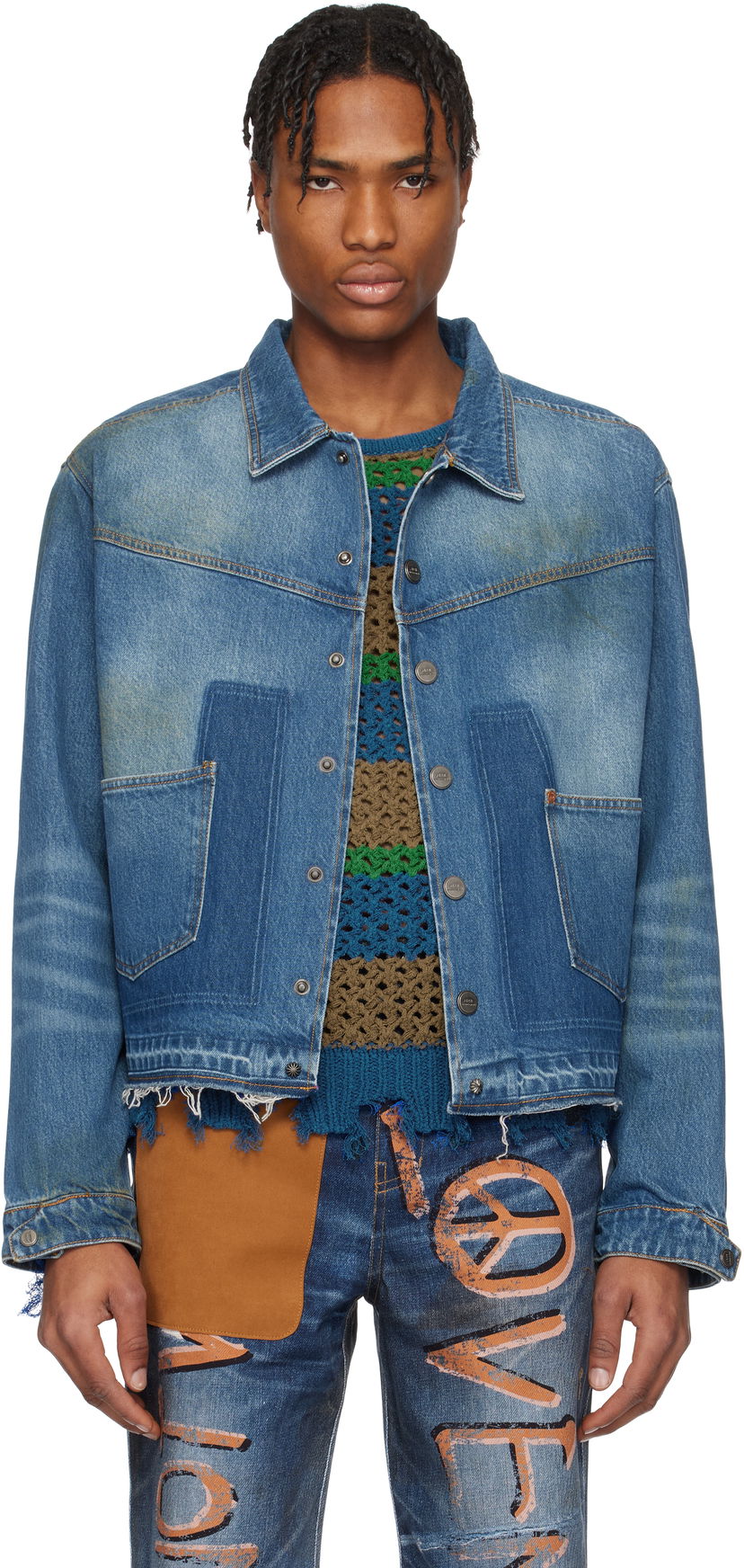 Куртка Andersson Bell Andersson Bell Rodeo Motorcycle Denim Jacket Синій | awa676m