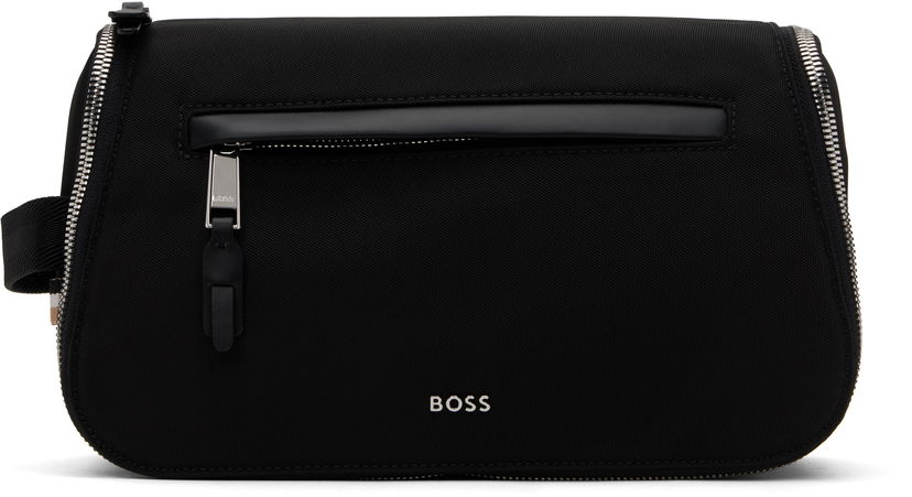 Дорожня сумка BOSS Recycled Nylon Washbag чорний | 50536123