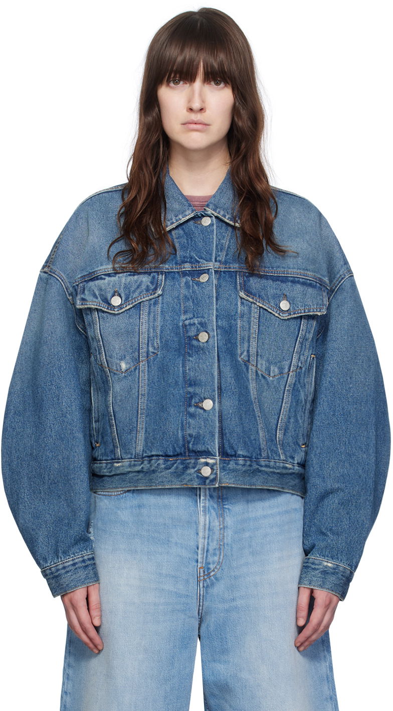 Куртка Acne Studios Blue Relaxed Cropped Fit Denim Jacket Синій | A90390-