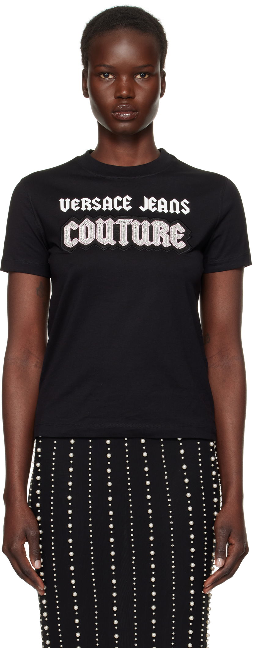Футболка Versace Gothic Logo T-Shirt чорний | E77HAHC02_ECJ01C
