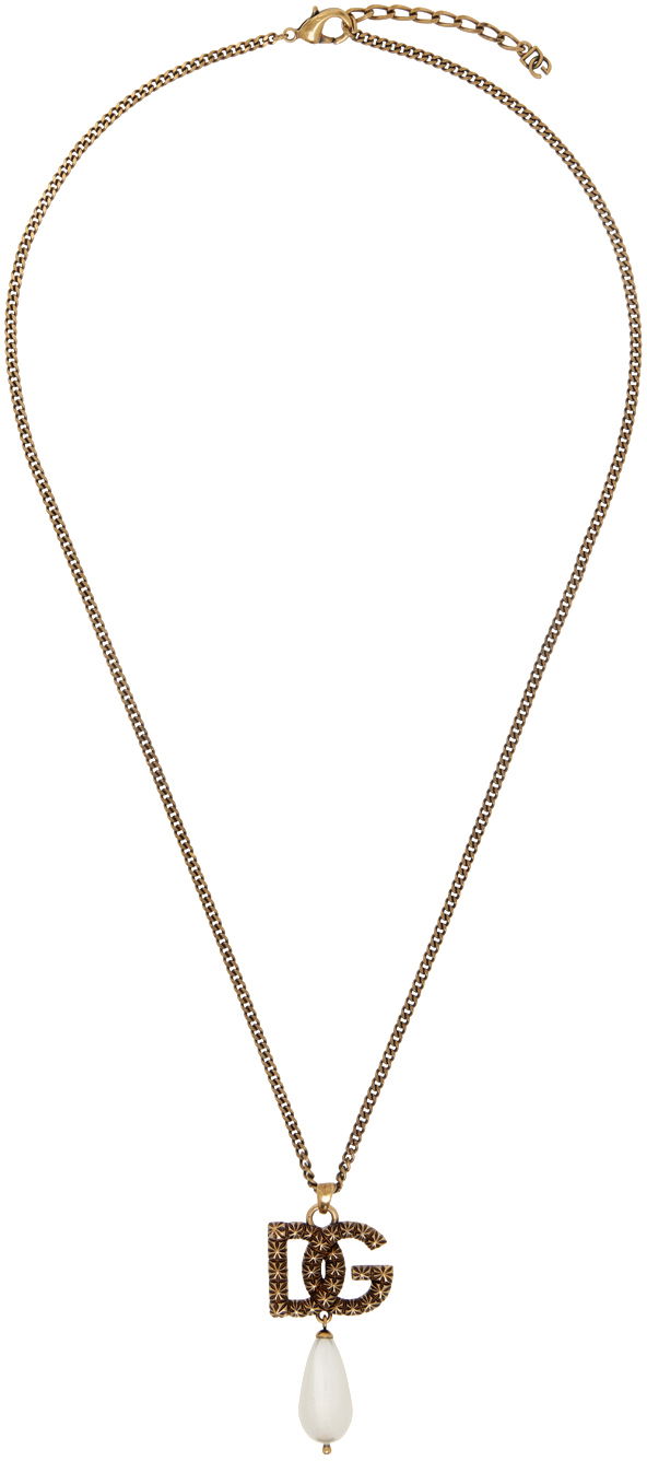 Кольє Dolce & Gabbana Dolce & Gabbana Pendant & Pearl Necklace Металік | WNQ6L1 W1111