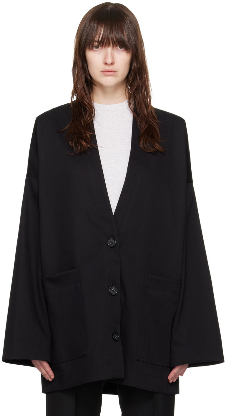 Пальто TOTEME TOTEME Patch Pocket Cardigan чорний | 243-WRO0128-FB0188