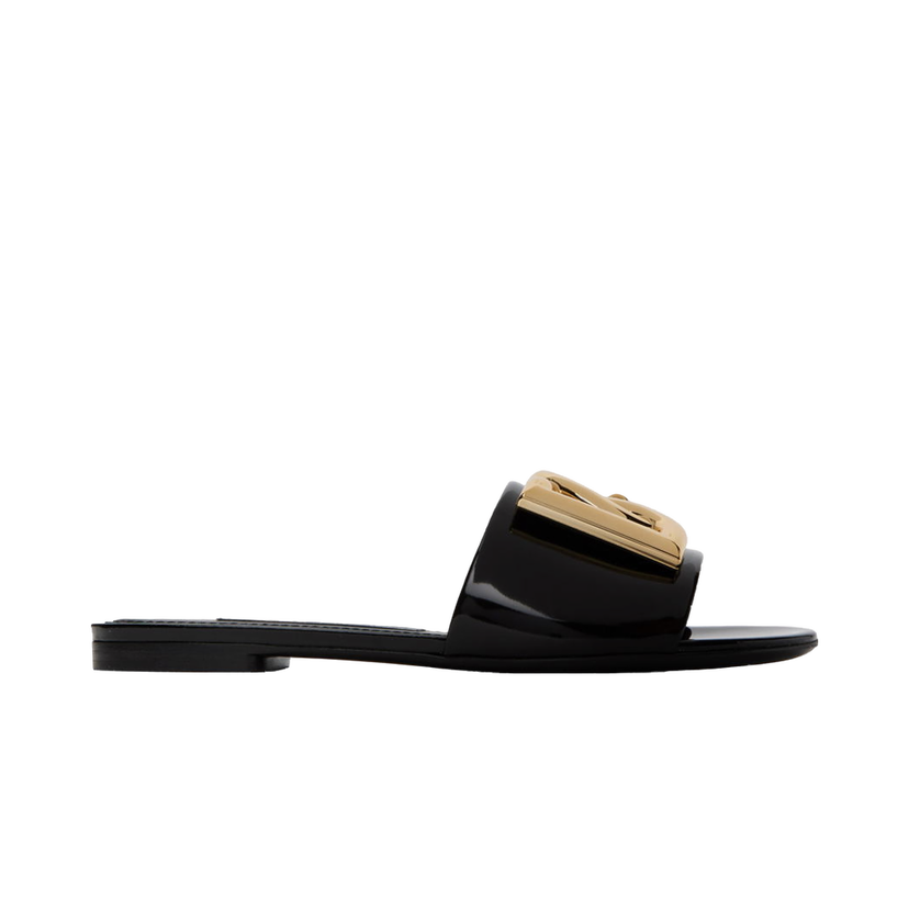 Кросівки та взуття Dolce & Gabbana Black Logo Slides чорний | CQ0455 A1037
