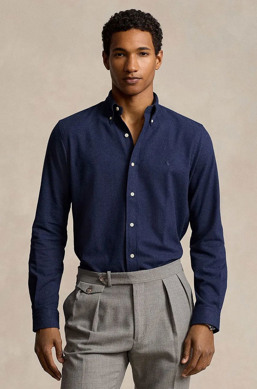 Сорочка Polo by Ralph Lauren Slim Fit Button-Down Shirt темно-синій | 710953354