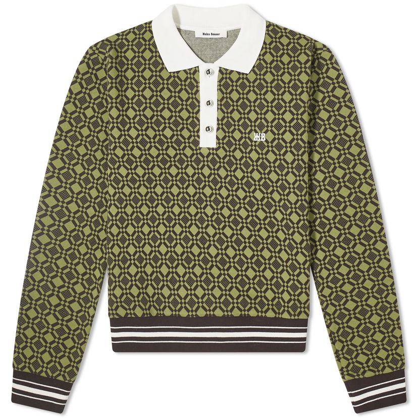 Світшоти Wales Bonner Power 1/4 Zip Top Зелений | WS24JE29-JE07-7800