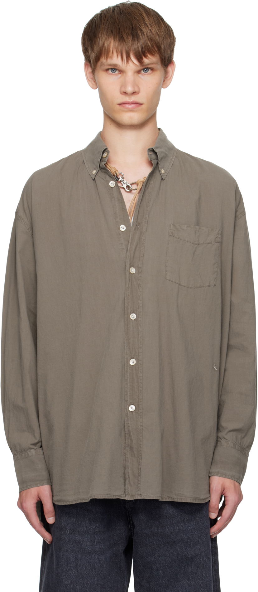 Сорочка OUR LEGACY Our Legacy Borrowed Button-Down Shirt Зелений | M4252BC
