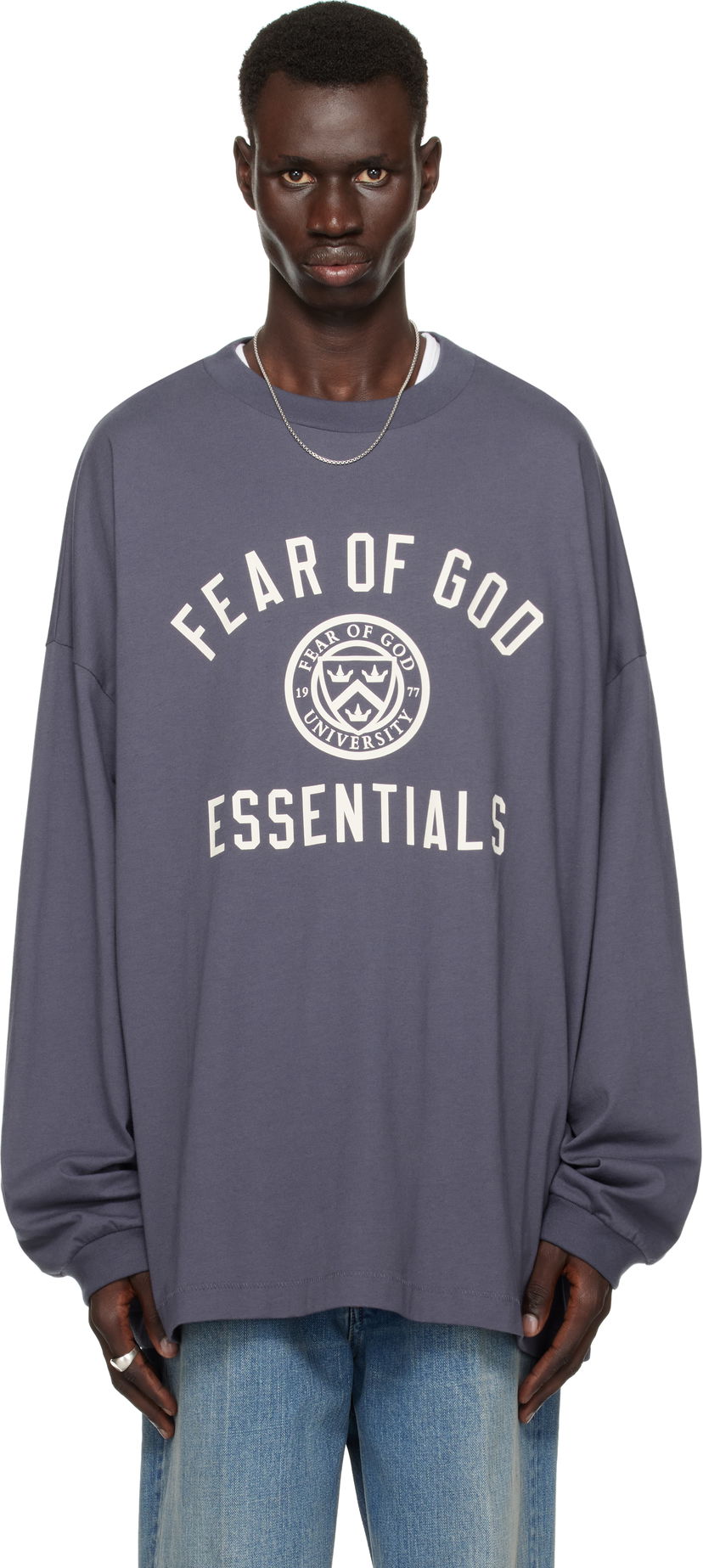 Світшоти Fear of God Fear of God ESSENTIALS Jersey Long Sleeve T-Shirt Фіолетовий | 125HO244204F