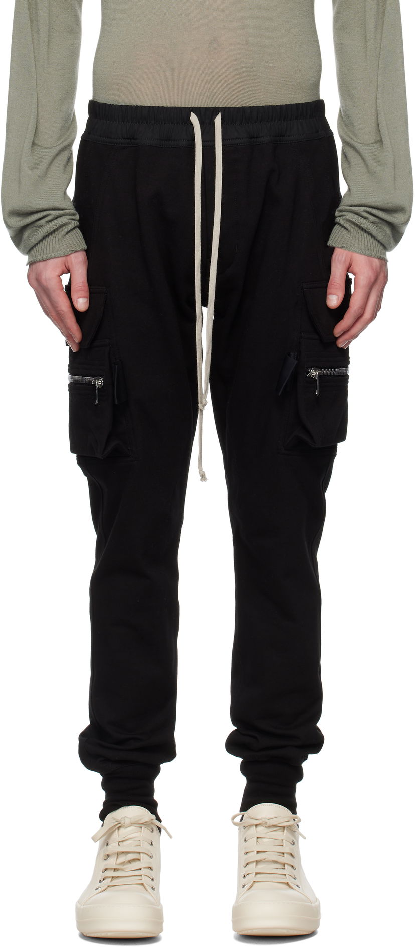 Штани карго Rick Owens Rick Owens Hollywood Mastodon Cargo Pants чорний | RU01E5396 BA