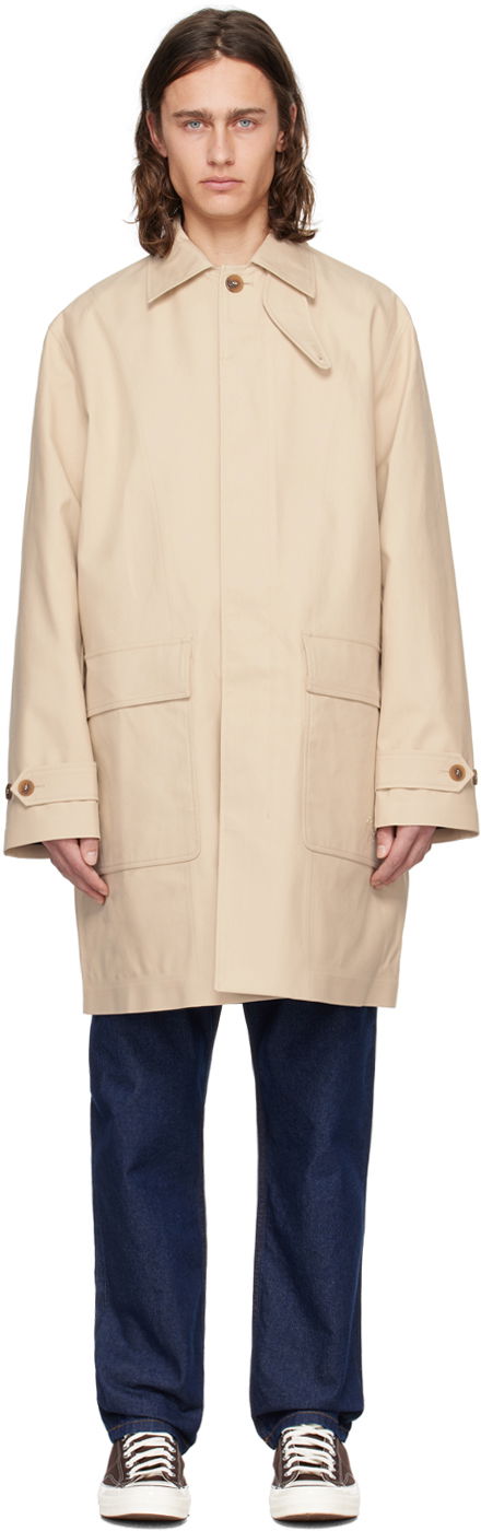 Тренчкот MAISON KITSUNÉ Button Coat бежевий | MM02205WM0024P218