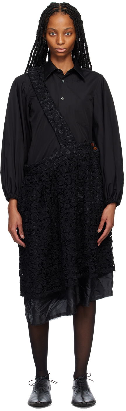 плаття Comme des Garçons Comme des Garçons Floral Lace Midi Skirt чорний | RK-A004-051