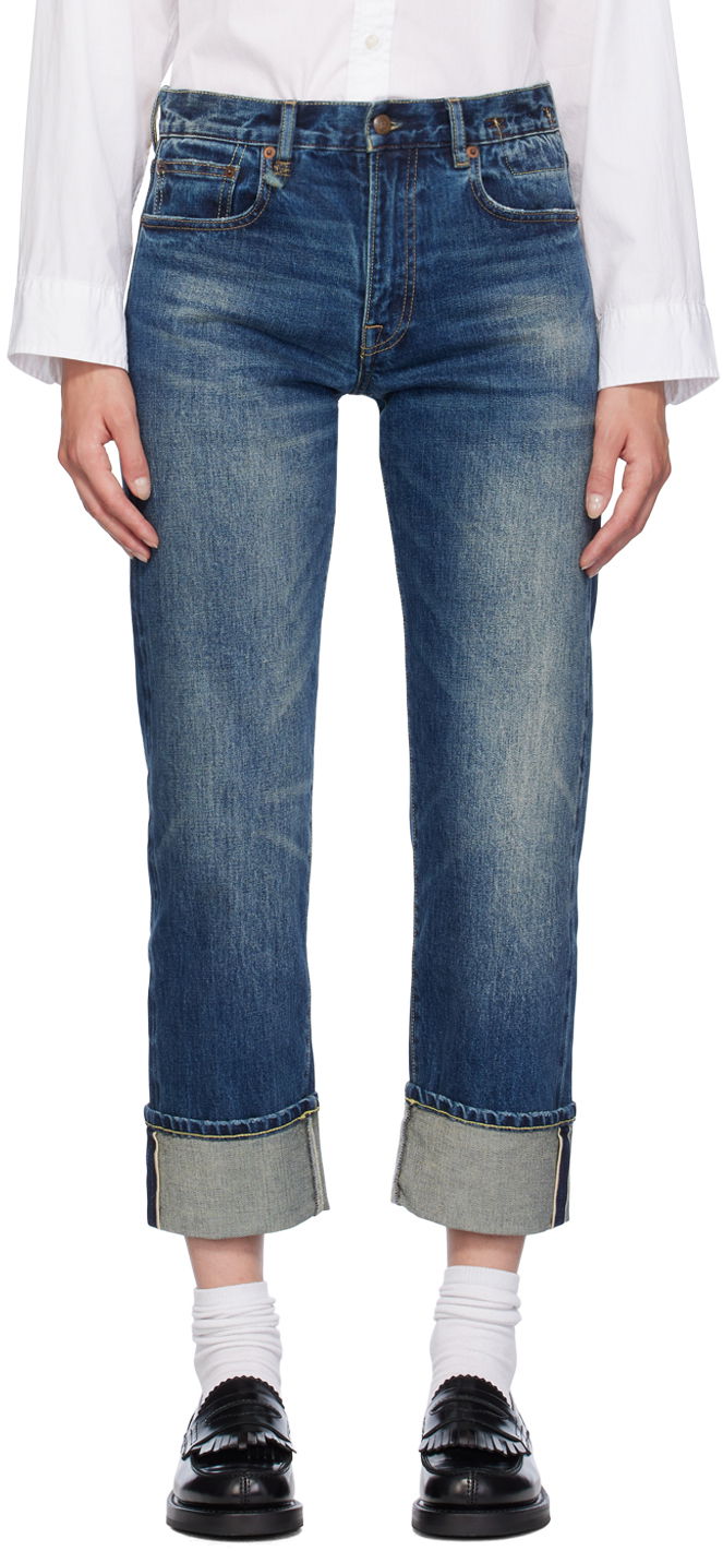 Джинси R13 R13 Cuffed Romeo Jeans Синій | R13WD113-D160A