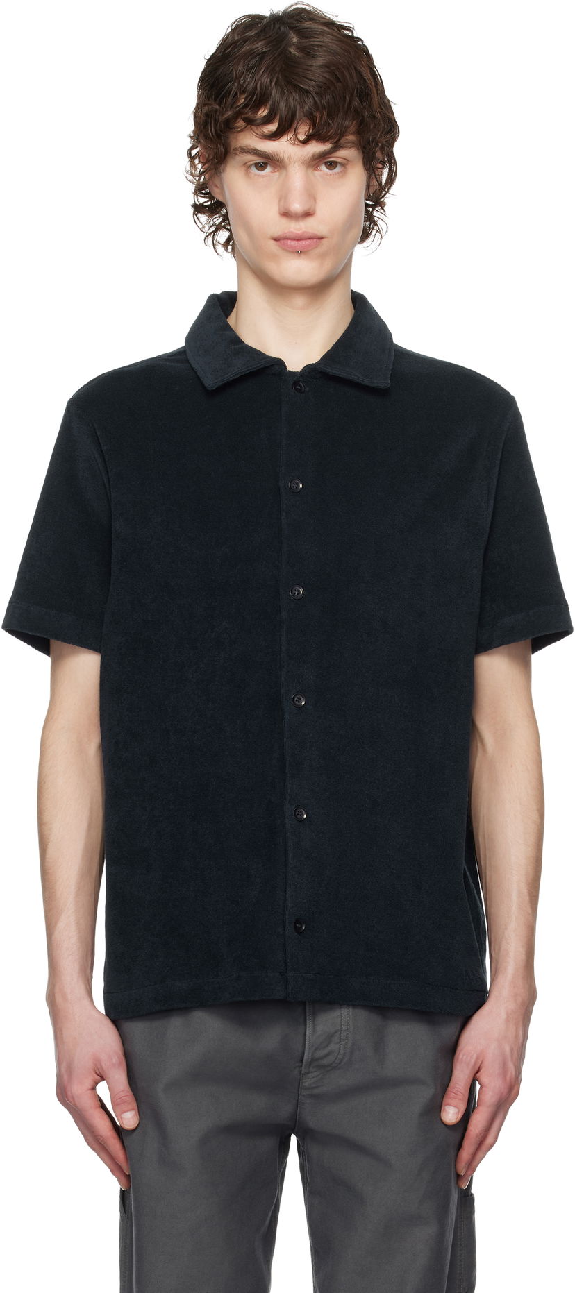 Сорочка A.P.C. A.P.C. Nicolo Short Sleeve Button-Down Shirt чорний | COEWT-H26501