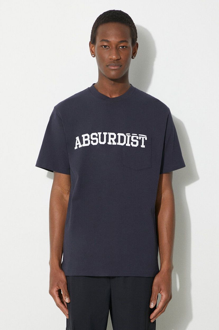 Футболка Engineered Garments Printed Cross Printed T-Shirt темно-синій | OR424.NP116