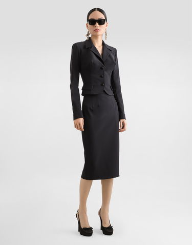 Куртка Dolce & Gabbana Dolce & Gabbana Short Single-breasted Cady Jacket чорний | F27FBTFUUC7N0000, 1