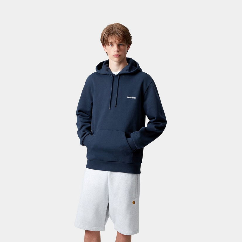 Світшоти Carhartt WIP Carhartt WIP Hooded Script Embroidery Sweatshirt темно-синій | I035392_25