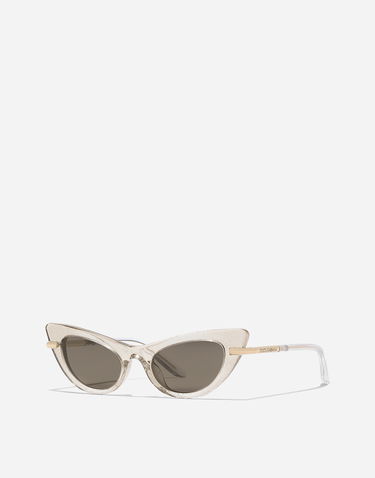 Сонцезахисні окуляри Dolce & Gabbana Dolce & Gabbana Mini Me Glitter Cat-Eye Sunglasses бежевий | VG400PVP35A9V000, 1