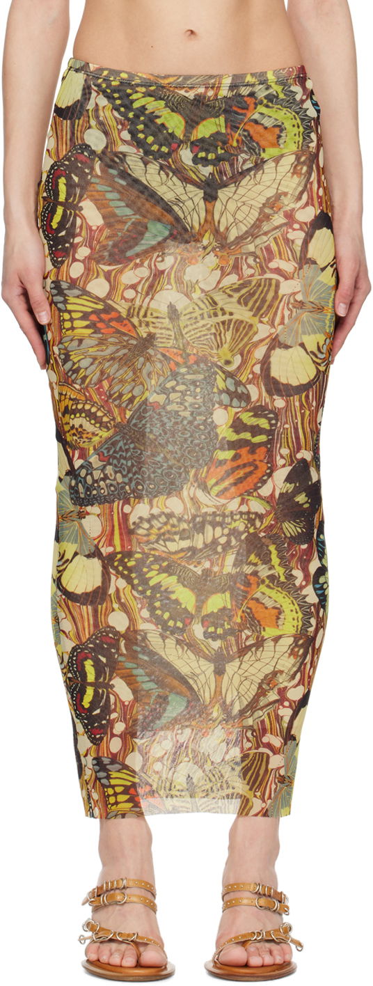 Спідниця Jean Paul Gaultier Gaultier Butterfly Print Maxi Skirt Різнокольоровий | 24/25-F-JU070-T545-1090