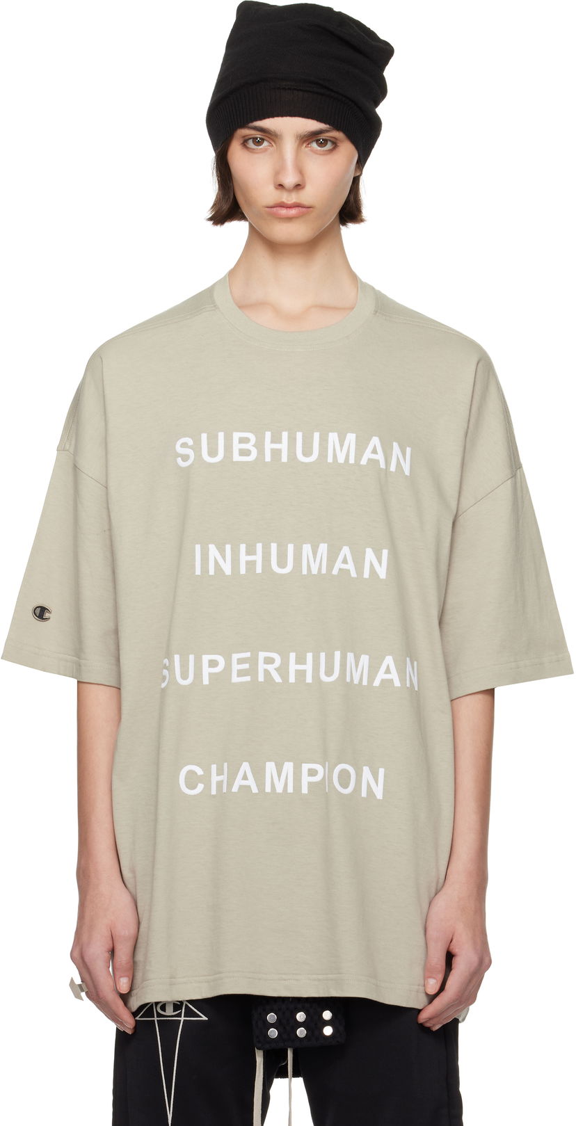 Футболка Rick Owens Rick Owens Champion Edition Tommy T-Shirt бежевий | CW01E1675 CHJG