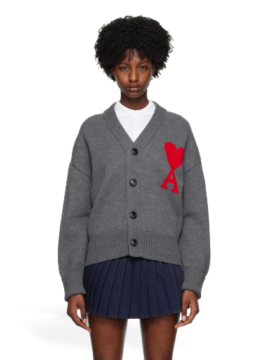 Cветр AMI Cardigan Сірий | UKC002.018