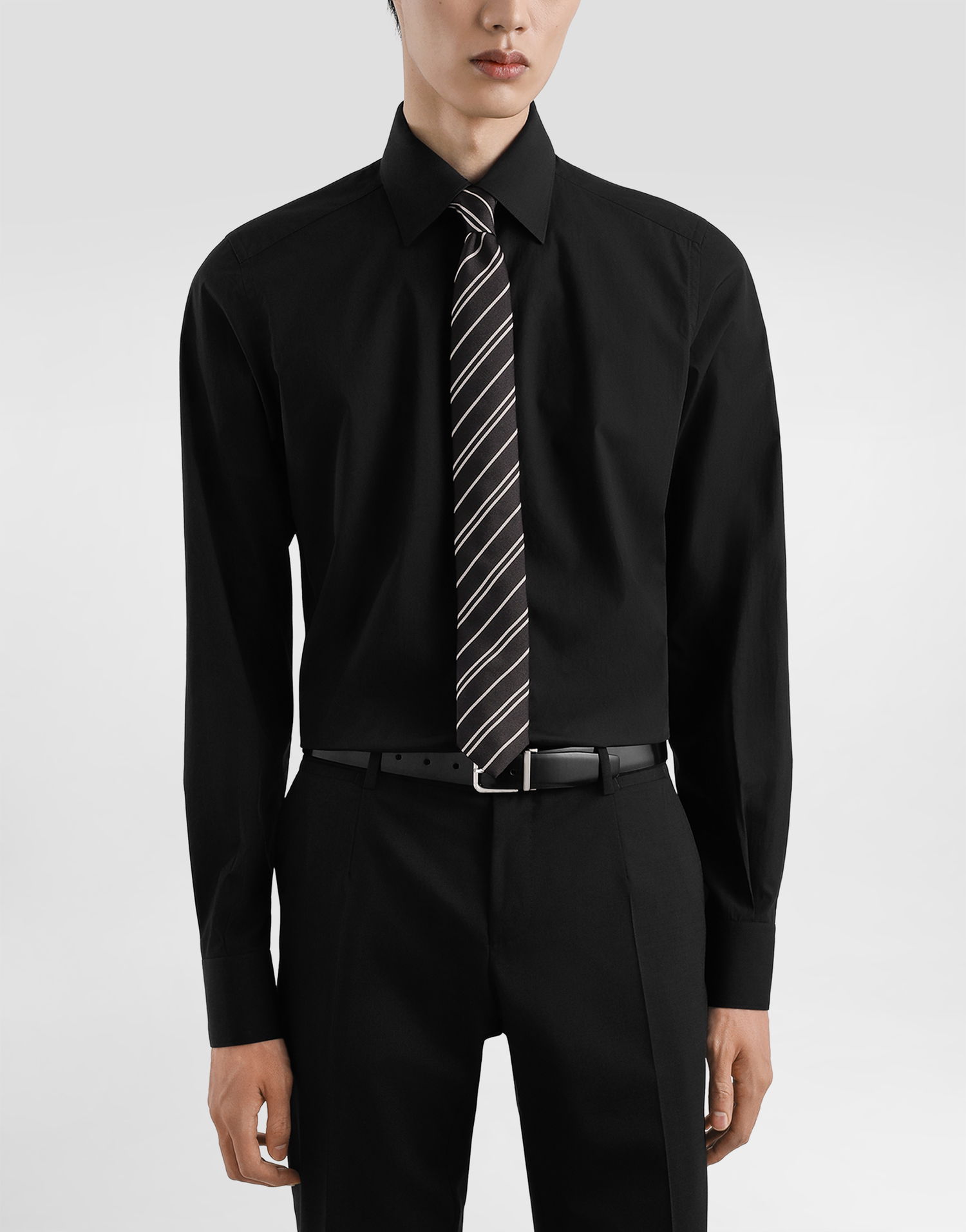 Аксесуари Dolce & Gabbana Dolce & Gabbana Jacquard Tie with Diagonal Stripes чорний | GT149EG0JRYN0004, 1