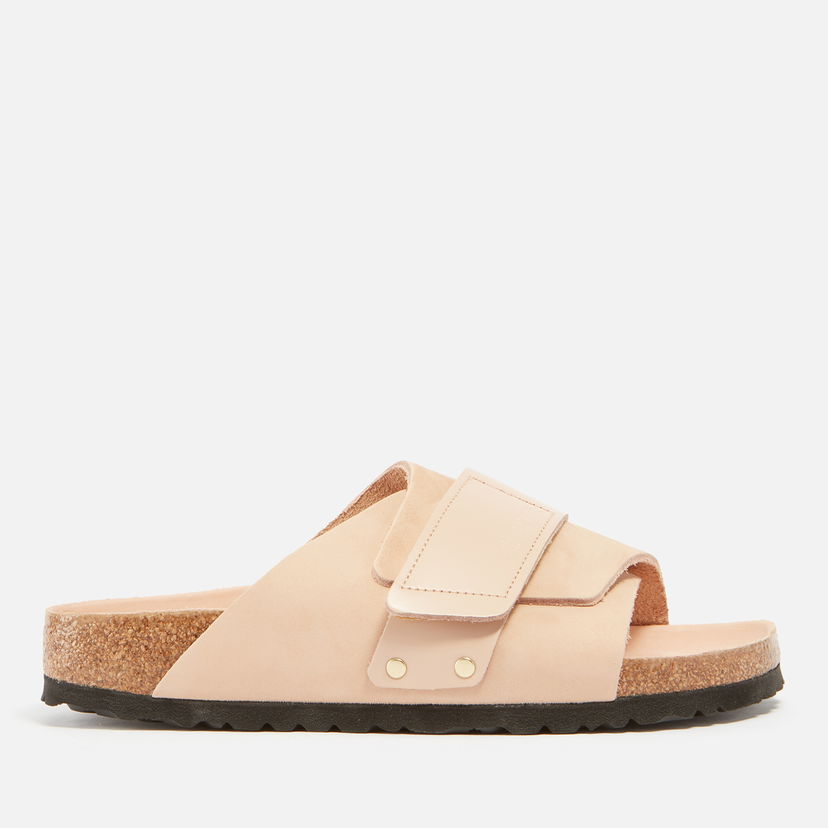 Кросівки та взуття Birkenstock Women's Kyoto Nubuck Patent Leather Sliders - UK 4.5 бежевий | 1026560