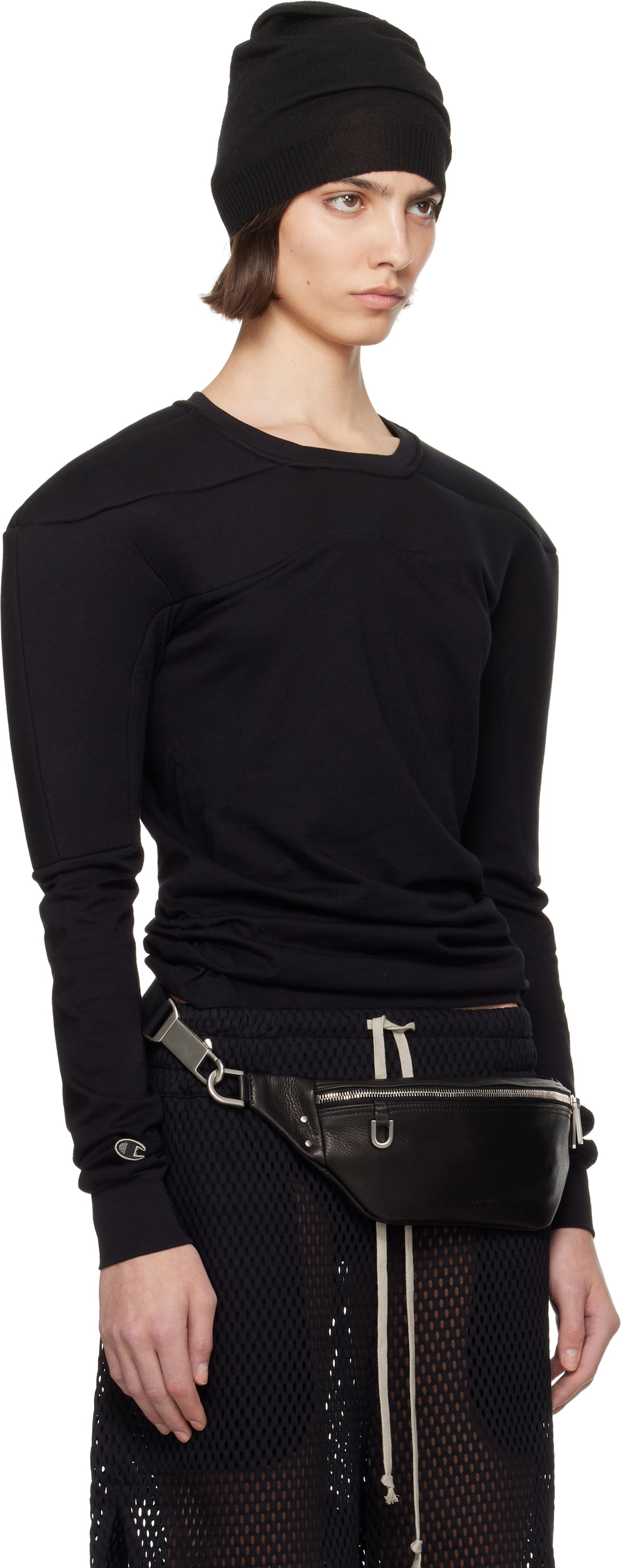 Світшоти Rick Owens Rick Owens Champion Edition Girdered Harness Sweatshirt чорний | CW01E1707 CHJG, 1