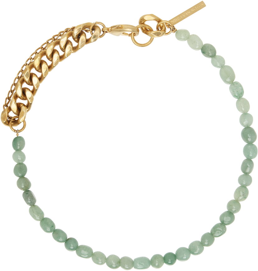 Браслет Dries Van Noten Dries Van Noten Stone Chain Bracelet Зелений | 251-028200-092